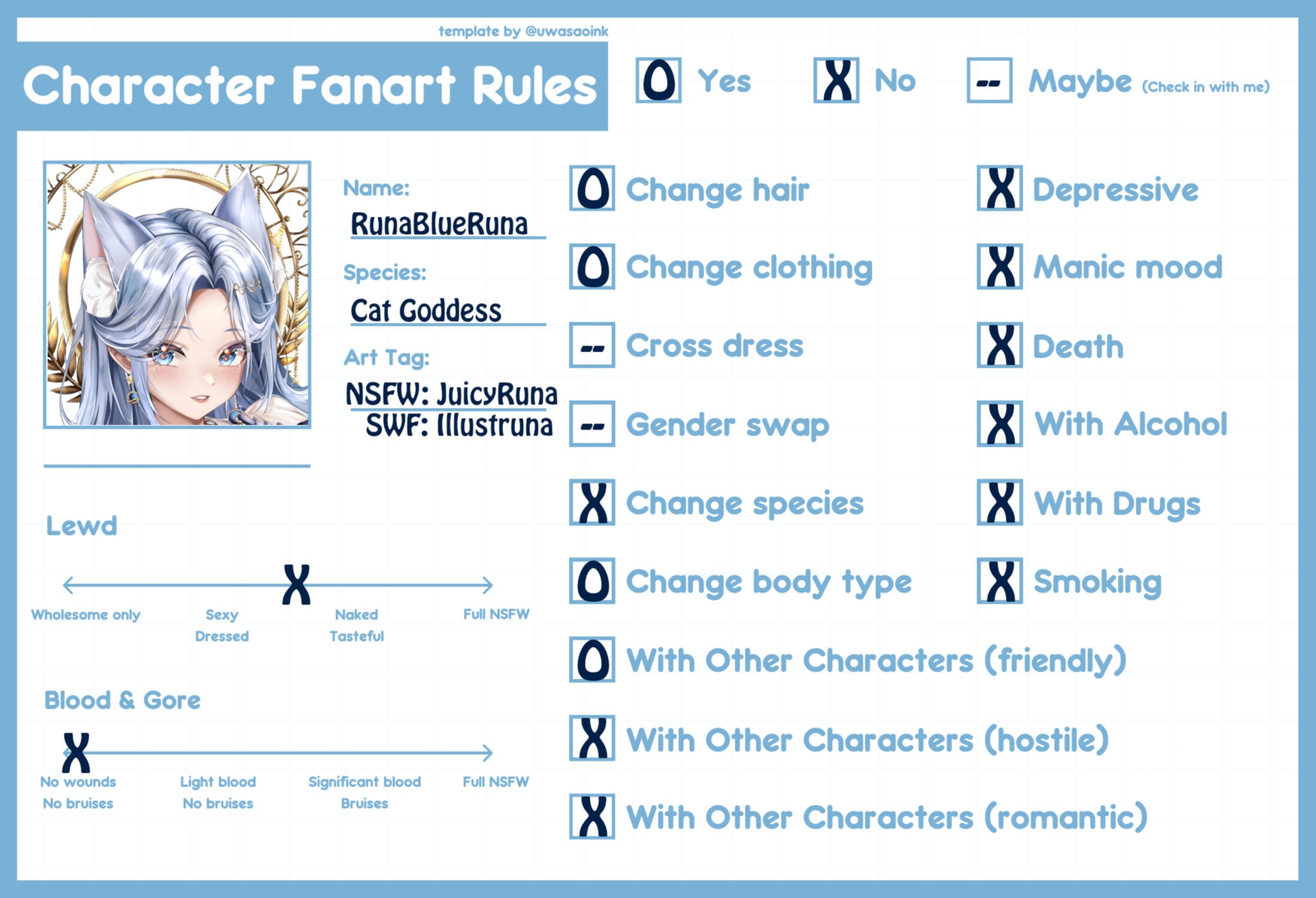 RunaBlueRuna Fanart Rules